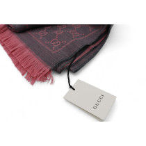 Gucci Stola Lana e Seta Grigia e Rosa