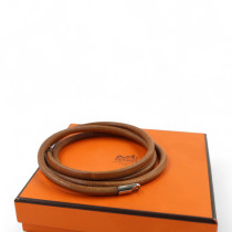 Hermes Cintura Choker Double Tour Pelle Marrone
