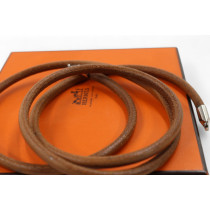 Hermes Cintura Choker Double Tour Pelle Marrone