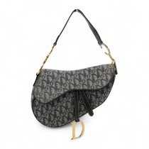 Dior Borsa Saddle Jacquard Dior Oblique Blu