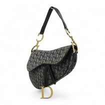 Dior Borsa Saddle Jacquard Dior Oblique Blu