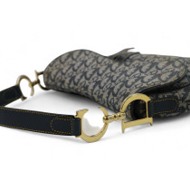 Dior Borsa Saddle Jacquard Dior Oblique Blu
