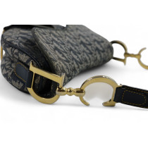 Dior Borsa Saddle Jacquard Dior Oblique Blu