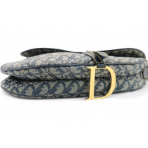 Dior Borsa Saddle Jacquard Dior Oblique Blu