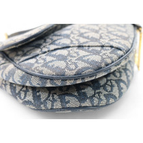 Dior Borsa Saddle Jacquard Dior Oblique Blu