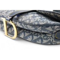 Dior Borsa Saddle Jacquard Dior Oblique Blu