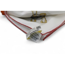 Hermes Foulard Carrè "Equipements a Cheval Sur L'elegance" Seta Bianca
