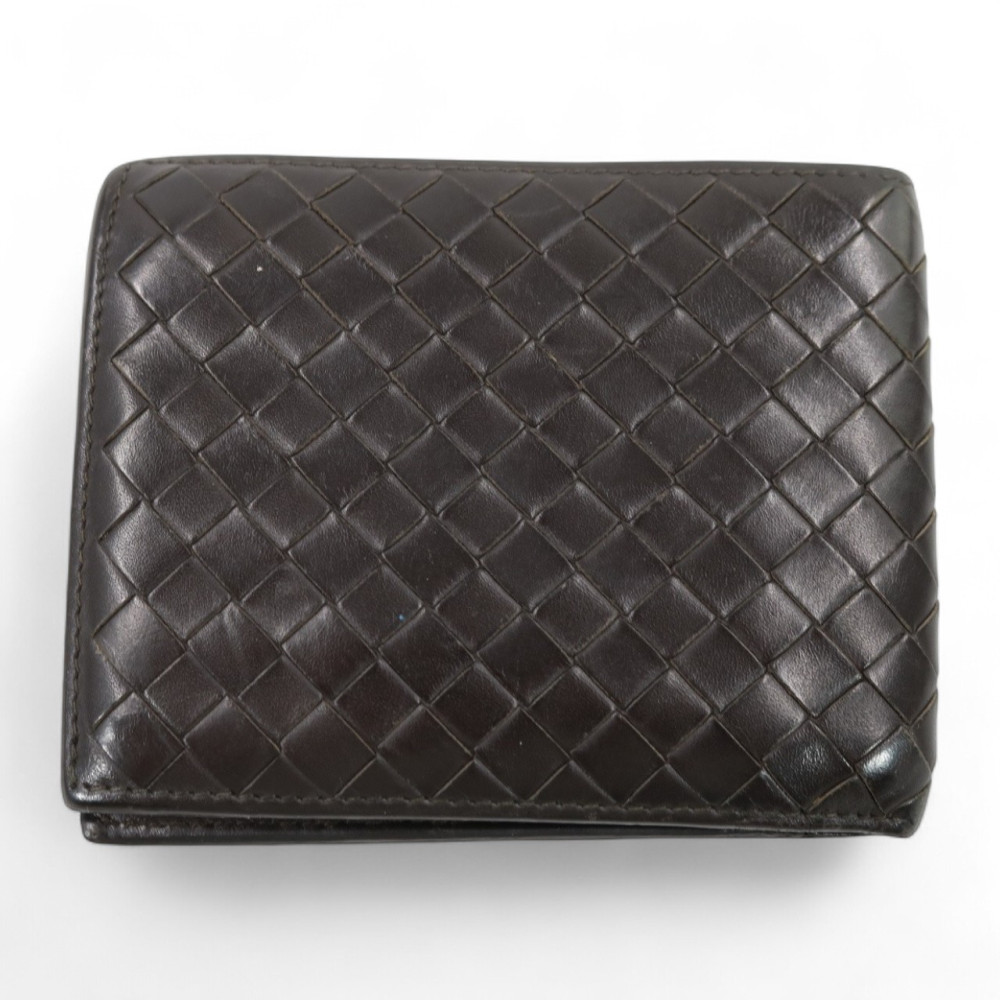 Bottega Veneta Portafoglio Bi-Fold Pelle Marrone