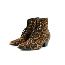 Saint Laurent Stivaletti Kiki Lace-Up Suede Animalier