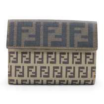 Fendi Portafoglio Bifold Tela Zucca e Zucchino Marrone