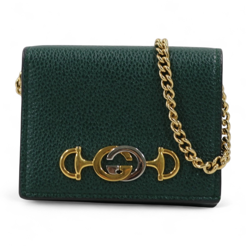 Gucci Portafoglio Mini Woc Zumi Pelle Verde