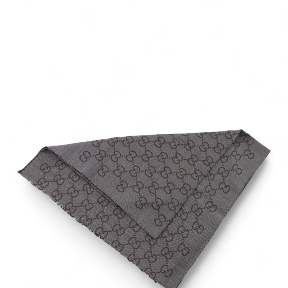 Gucci Sciarpa Lana e Seta Grigio Chiaro
