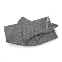 Gucci Sciarpa Lana e Seta Grigio Scuro