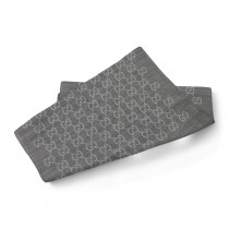 Gucci Sciarpa Lana e Seta Grigio Scuro