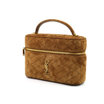 Saint Laurent Vanity Pelle Scamosciata Marrone