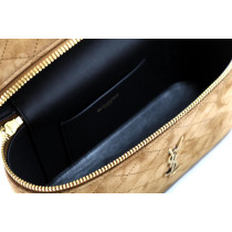 Saint Laurent Vanity Pelle Scamosciata Marrone