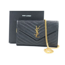 Saint Laurent Cassandre Woc Pelle d'Agnello Nera
