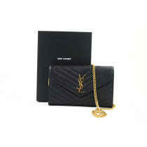 Saint Laurent Cassandre Woc Pelle d'Agnello Nera