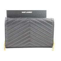 Saint Laurent Cassandre Woc Pelle d'Agnello Nera