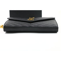 Saint Laurent Cassandre Woc Pelle d'Agnello Nera
