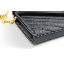 Saint Laurent Cassandre Woc Pelle d'Agnello Nera
