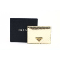 Prada Portafoglio Pelle Stampa Pitone Oro