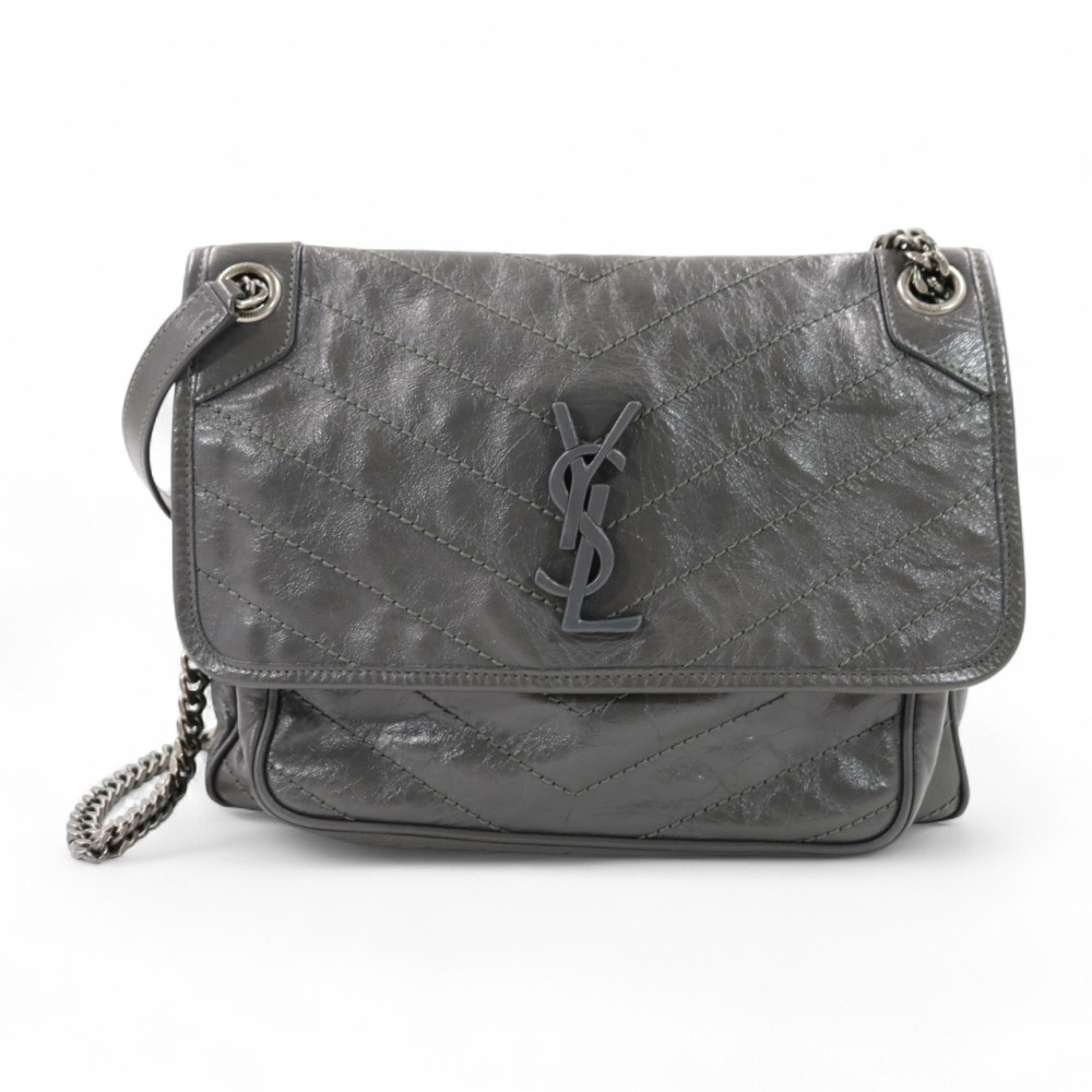 Saint Laurent Niki Pelle Grigio