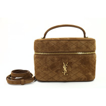 Saint Laurent Vanity Gaby Pelle Scamosciata Marrone