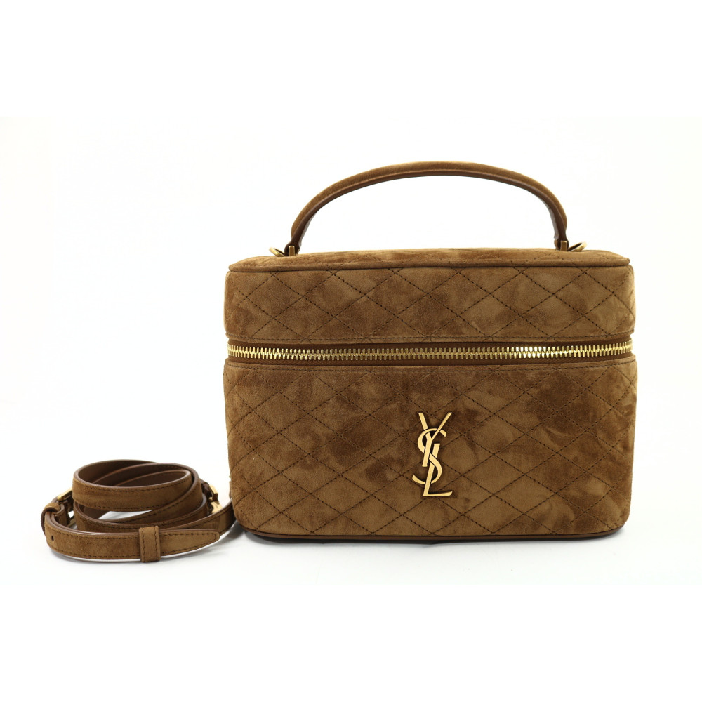 Saint Laurent Vanity Gaby Pelle Scamosciata Marrone