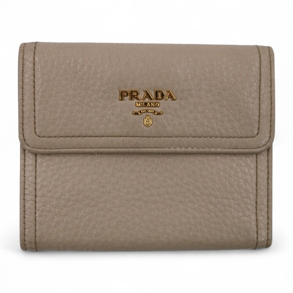 Prada Portafoglio Pelle Beige