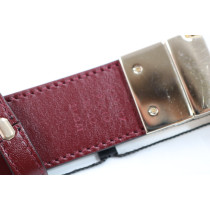 Gucci Cintura Reversibile GG Beige e Pelle Bordeaux