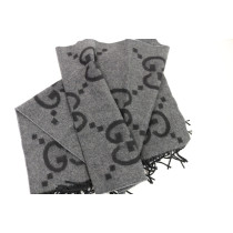 Gucci Stola Cachemire Antracite e Nero