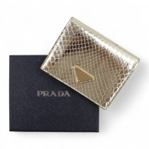 Prada Portafoglio Pitone Oro