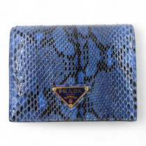 Prada Portafoglio Pitone Blu