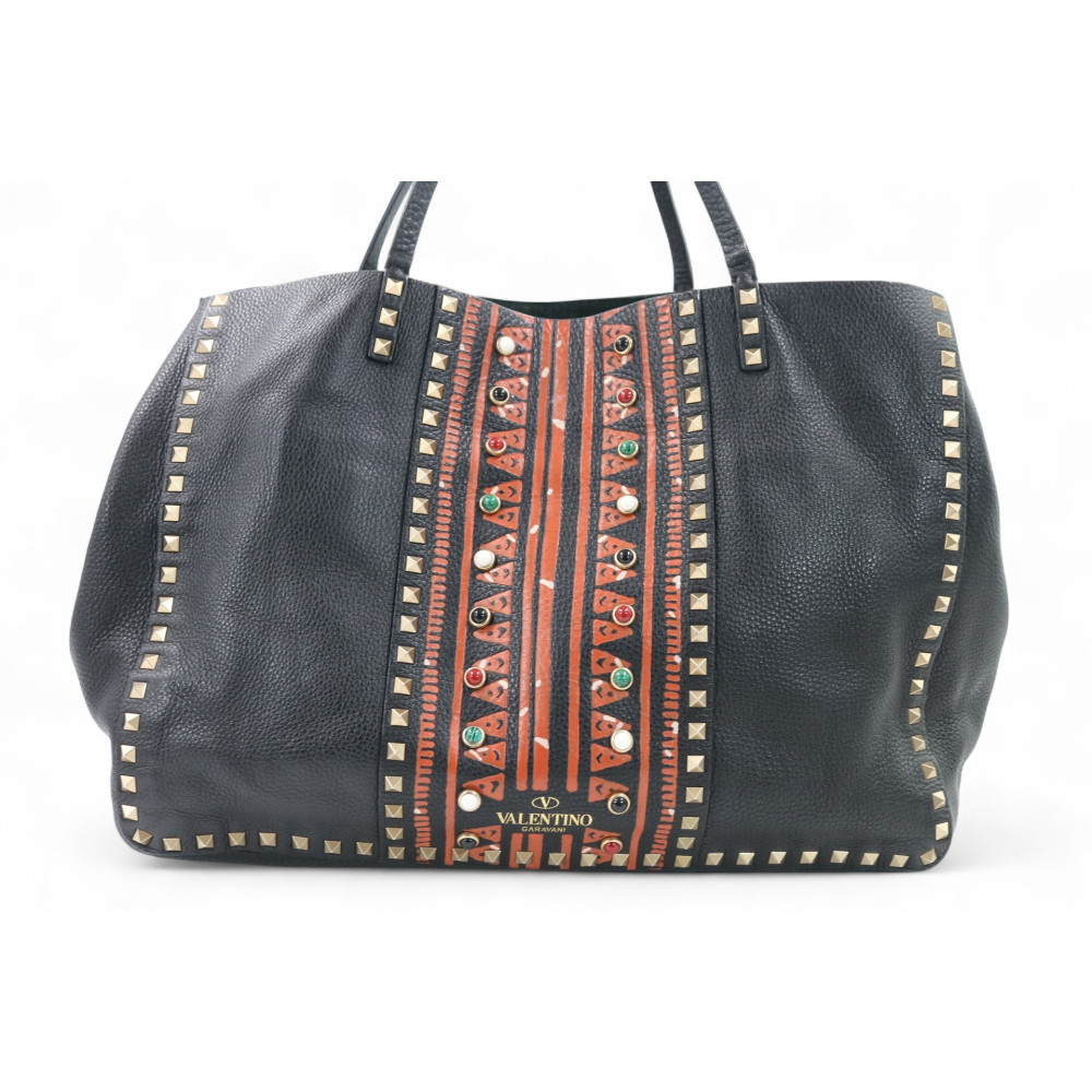 Valentino Rockstud Shopping Tribal Limited Pelle Nera