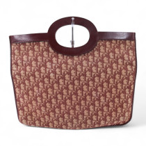 Dior Maxi Pochette Vintage Tela Oblique Bordeaux