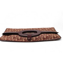 Dior Maxi Pochette Vintage Tela Oblique Bordeaux