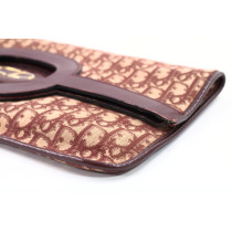 Dior Maxi Pochette Vintage Tela Oblique Bordeaux