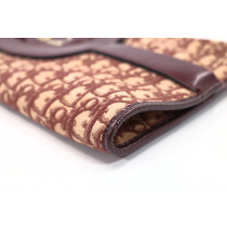 Dior Maxi Pochette Vintage Tela Oblique Bordeaux