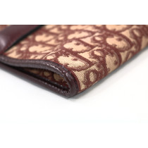 Dior Maxi Pochette Vintage Tela Oblique Bordeaux