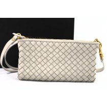 Bottega Veneta Pochette Pelle Bianco Ghiaccio