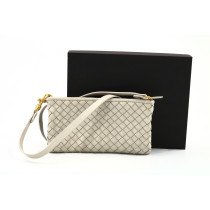 Bottega Veneta Pochette Pelle Bianco Ghiaccio