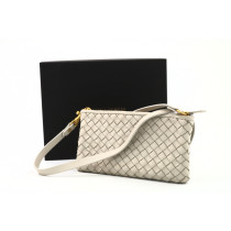 Bottega Veneta Pochette Pelle Bianco Ghiaccio
