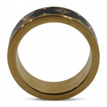 Louis Vuitton Anello Nanogram Enamel Metallo Nero