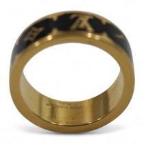 Louis Vuitton Anello Nanogram Enamel Metallo Nero
