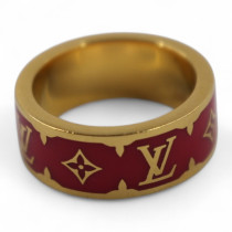 Louis Vuitton Anello Nanogram Enamel Metallo Rosa