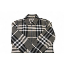 Burberry Camicia Check Seta e Poliestere Grigio