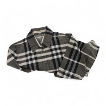 Burberry Camicia Check Seta e Poliestere Grigio