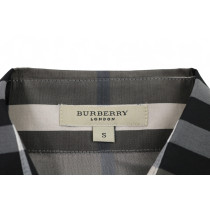 Burberry Camicia Check Seta e Poliestere Grigio