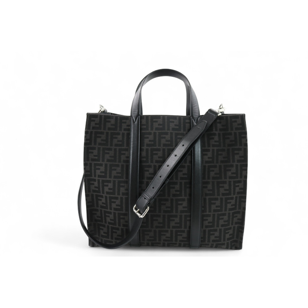 Fendi Shopping Jaquard 1974 Tela Nera